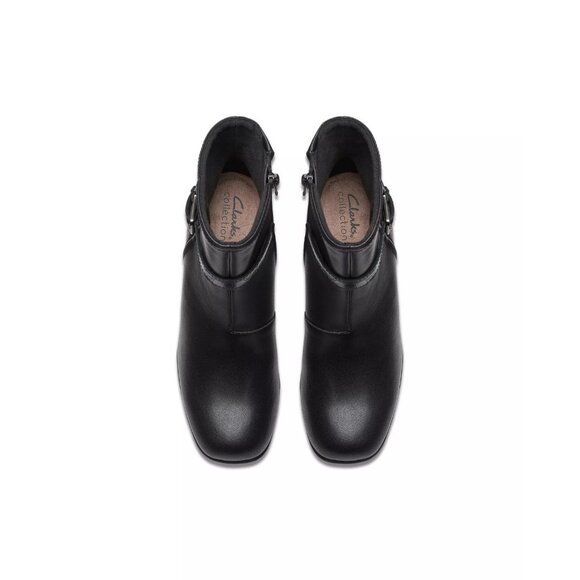 140$ Clarks Collection Keirsta Haley Leather Ankle Boots Size 9 US Black - Picture 4 of 5